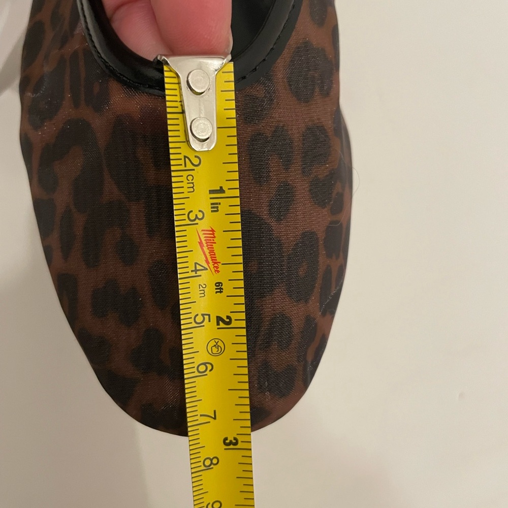 H&M Mesh Mary Jane Ballet Flats NWT Black Brown Leopard Print Size 8 - Picture 12 of 12